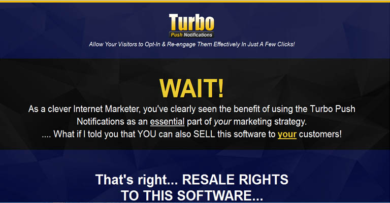 Turbo Push Notifications Upsell Sales Letter